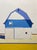 Barn, Palette #1 by Justin Wheatley | Acrylic on Canvas Blue and Cream Barn For Sale