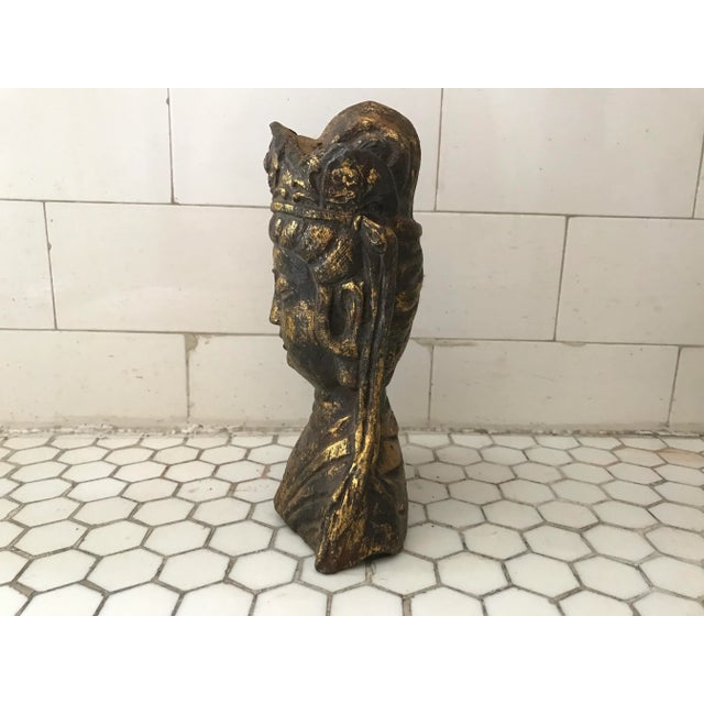 Gold Leaf Metal Buddha Head For Sale In Los Angeles - Image 6 of 11