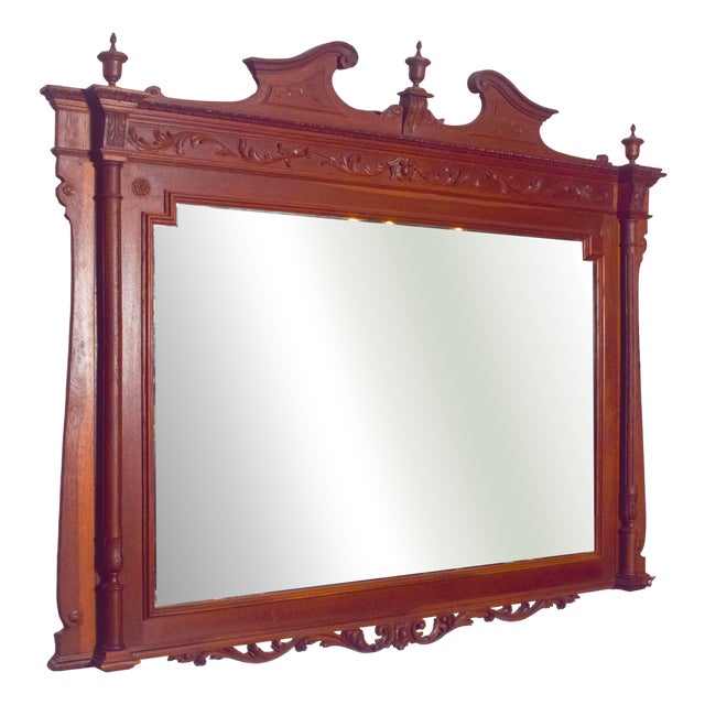 Antique Empire Wooden Mirror, 1800s For Sale