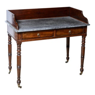 1850-1860 English Mahogany Marble Top Server/Bar For Sale