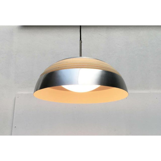 Mid-Century Modern Mid-Century German Space Age Aluminum and Glass Pendant Lamp from Doria, 1960s For Sale - Image 3 of 18