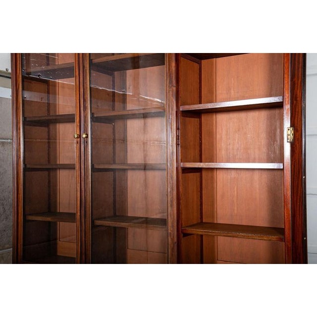 Antique English Triple Glazed Bookcase in Mahogany, 1870 For Sale - Image 9 of 18