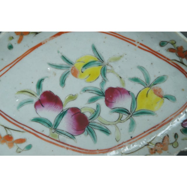 Antique Chinese Export Famille Rose Footed Floral Polychrome Chop Suey Bowl Dish For Sale - Image 10 of 11