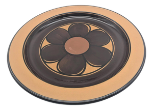 1970s Arabia Finland "Kalevala" Round Stoneware Platter Designed by Anja Jaatinen-Winqvist