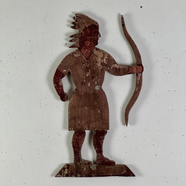 A gorgeous 19th Century pine wood hand carved and painted Indian Chief. We believe it to be a store front trade sign—there...