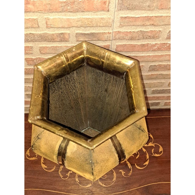 Metal Vintage Indian Vase in Brass, 1970s For Sale - Image 7 of 8