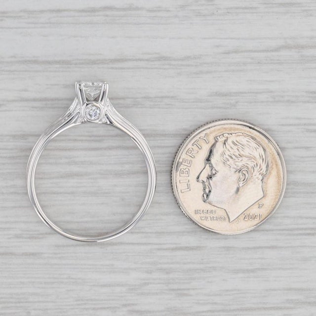 Metal 0.47ct Princess Diamond Solitaire Engagement Ring 18k White Gold Size 6.75 For Sale - Image 7 of 8