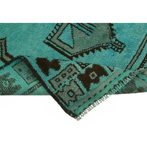 Turquoise Bohemian Runner Rug For Sale - Image 6 of 7