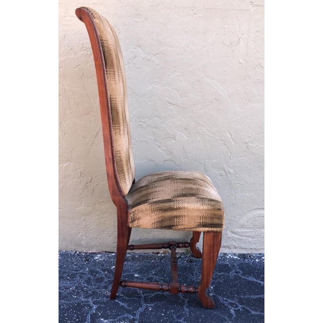 Six French Deco Dark Walnut Refinished Tall Back Dining Chairs For Sale - Image 11 of 11