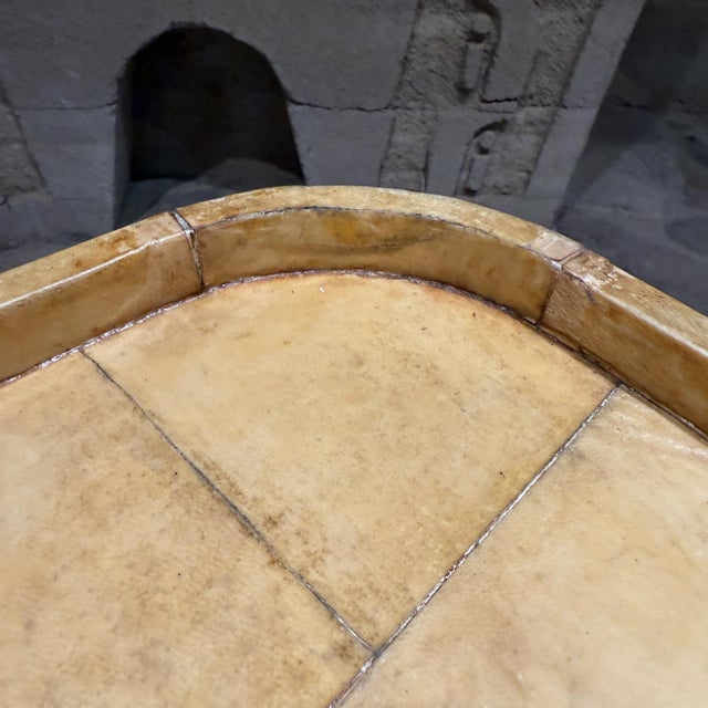 AMBIANIC presents Sensational goatskin Side Table in the style of Karl Springer 24.25 h x 20 1/16 d x 28.25 w Preowned...