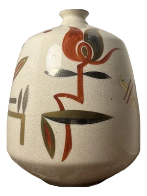 Modernist Vase in Crackled Ceramic from Manufacture de Sainte-Radegonde / Ateliers Asch, 1950s