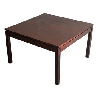 Vintage Danish Rosewood Square Coffee Table – Mid Century Modern Scandinavian Accent Table For Sale