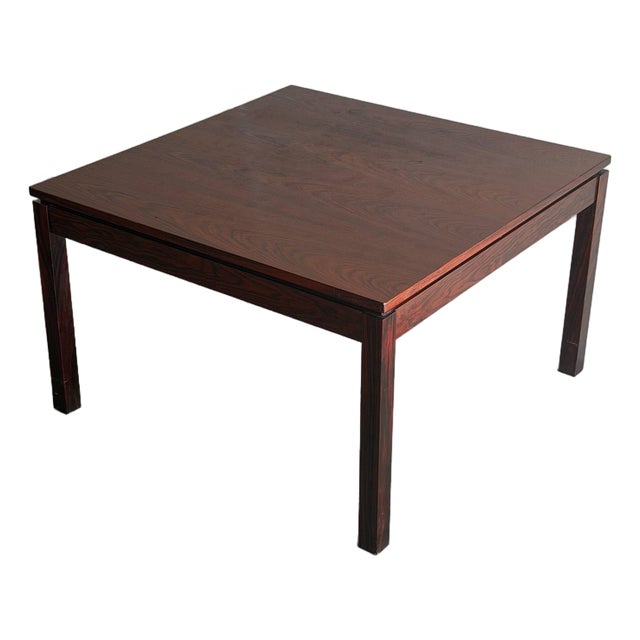 Vintage Danish Rosewood Square Coffee Table – Mid Century Modern Scandinavian Accent Table For Sale