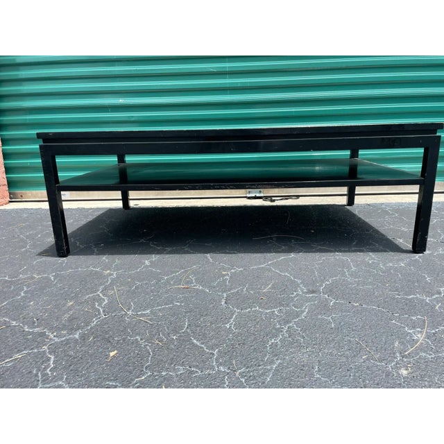 1960s Edward Wormley for Dunbar Brass Tagged TwoTiered Coffee Table