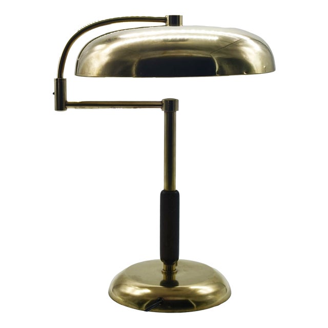 Brass Table Lamp with Swivel Arm from La Maison Desny, France, 1950s For Sale