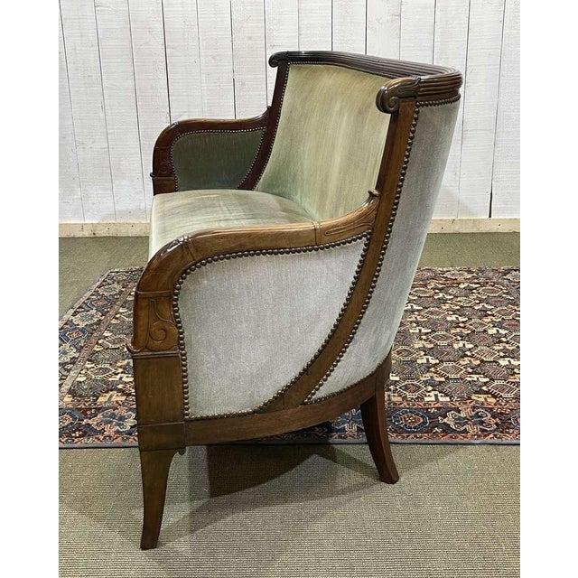 19th century Empire mahogany bench - L=1m78, H=88cm, seat H=40cm, D=75cm.