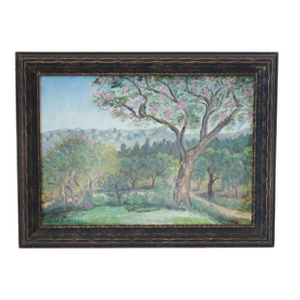 Mid-Century Signed Landscape Oil on Board/Framed