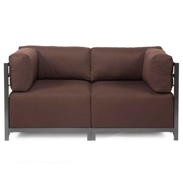 Contemporary Axis Corner Chair Sterling Chocolate Titanium Frame For Sale - Image 3 of 7