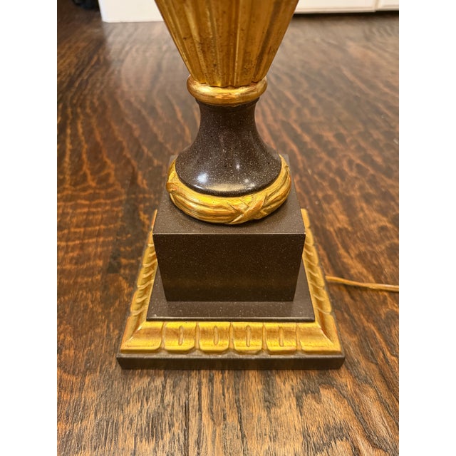 Vintage Neoclassical Swan-Handle Urn Table Lamp With Original Shade For Sale - Image 10 of 10
