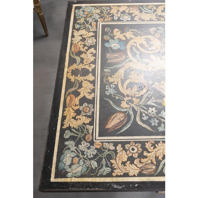 Late 19th Century Monumental Italian Scagliola Dining Table on Carved Stone Scroll Bases For Sale In West Palm - Image 6 of 7