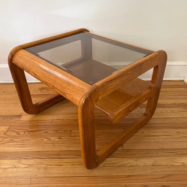1970s Mid-Century Modern Lou Hodges Oak Side Table For Sale - Image 6 of 9