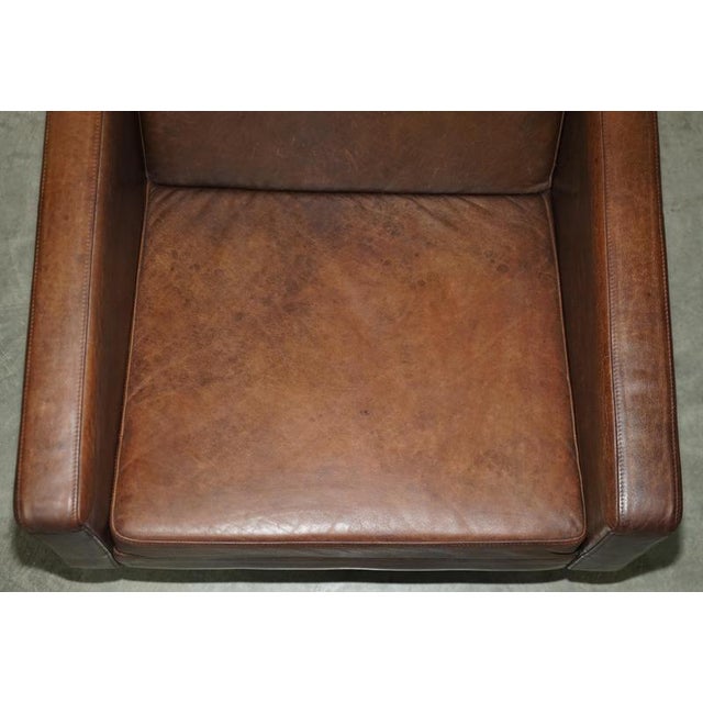 Vintage Heritage Swivel Lounge Armchair in Brown Leather with Chrome Base from BoConcept For Sale - Image 5 of 15