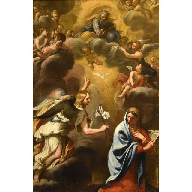 Ferri, Annunciation, 1600s, Oil on Canvas For Sale - Image 12 of 14