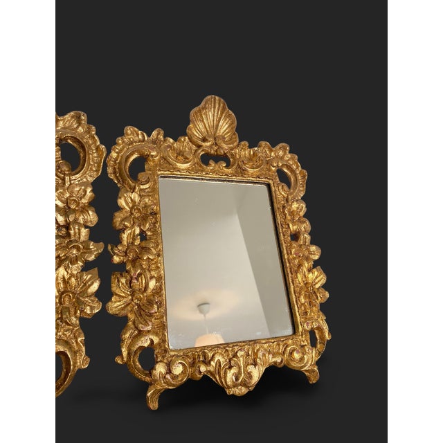 Regency Mirrors in Gilded Wood with Gold Leaf, 1950s, Set of 2 For Sale - Image 4 of 11