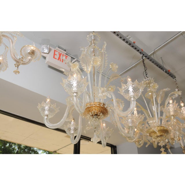 1940s Cascading 6-Light Murano Glass Chandelier For Sale - Image 16 of 17