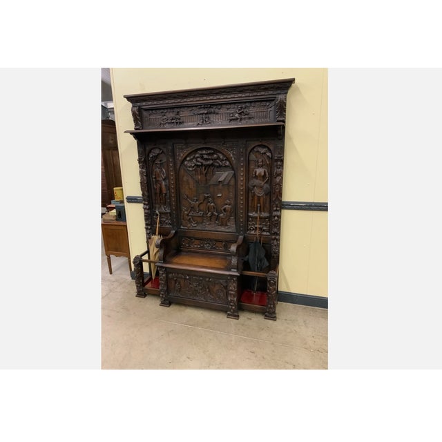 1930s Antique Wardrobe with Chest Bench, 1930 For Sale - Image 5 of 12