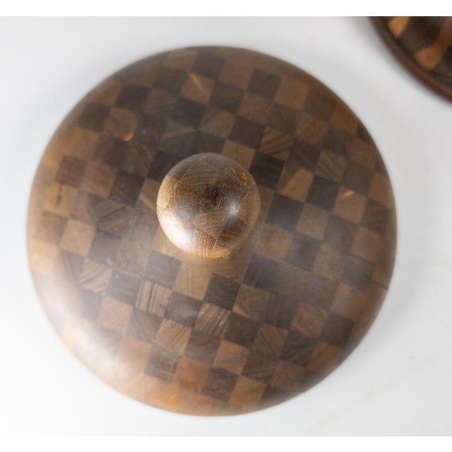 Early 20th Century Folk Art Parquetry Turned Wood Centerpiece Chalice For Sale - Image 10 of 18