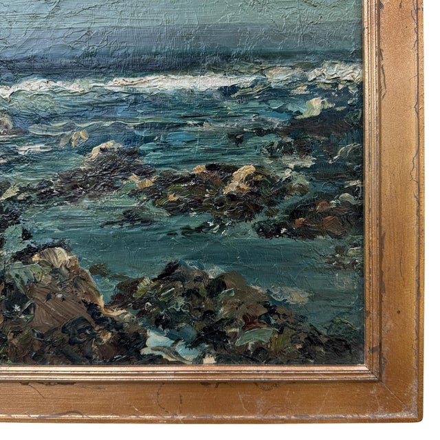Mid-20th Century American Seascape Oil Painting For Sale - Image 9 of 11