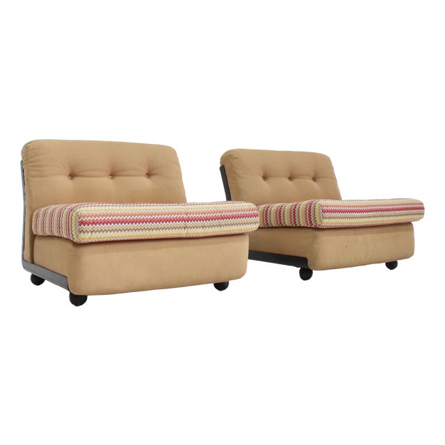 Vintage Amanta Lounge Chairs by Mario Bellini for C&B Italia, 1960s, Set of 2 For Sale