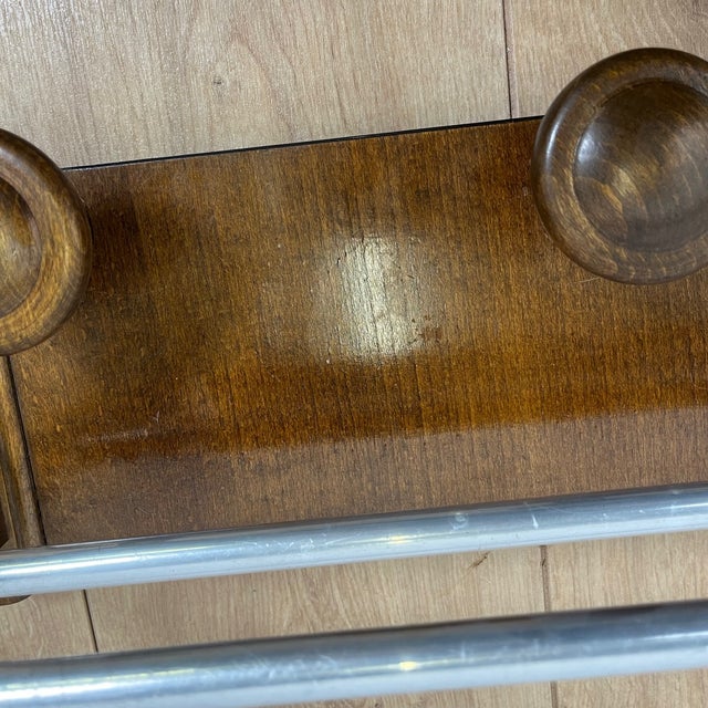 Wooden Wall-Mounted Coat Rack and Hat Rack, 1960s For Sale - Image 9 of 11