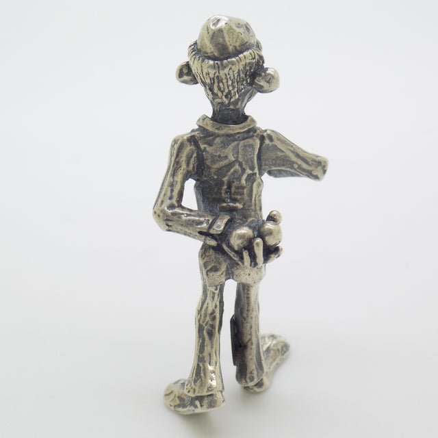 Vintage Italian Handmade Silver Elderly Bocce Player Figurine by Raspini, Arezzo, 1970s For Sale - Image 6 of 11