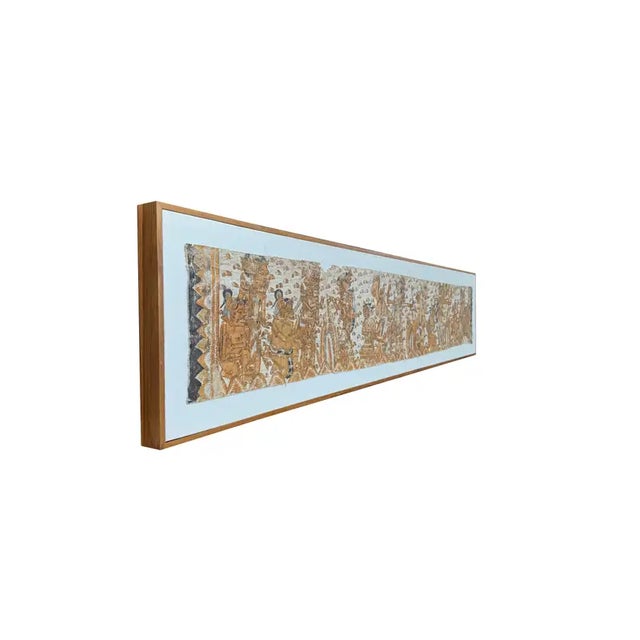 Bali Hindu Textile Framed 'Kamasan' Painting, Indonesia C. 1950 For Sale - Image 4 of 16