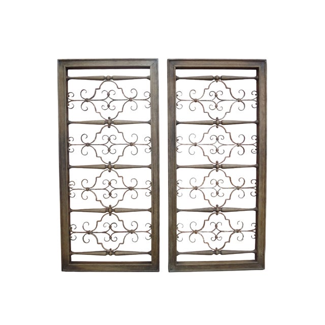 Decorative Grilles in Oak, Set of 2 For Sale - Image 17 of 17