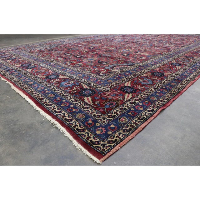 Antique Persian Mashhad Rug - 10'05 X 18'11 For Sale In Dallas - Image 6 of 9