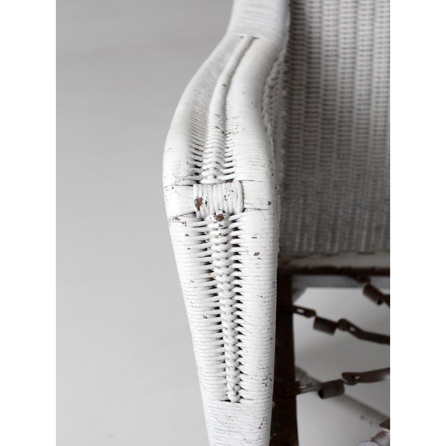 Antique White Wicker Porch Chair For Sale - Image 18 of 18
