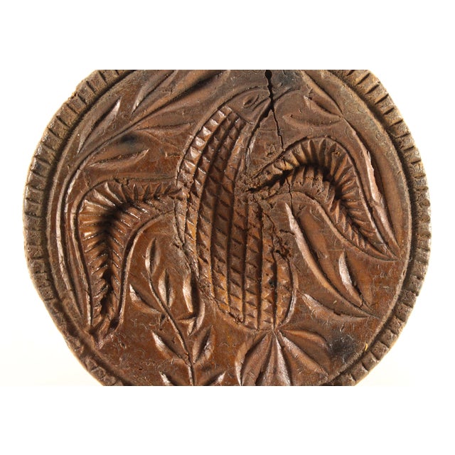 Mid 19th Century Pennsylvania Wooden Butter Mold Stamp With Carved Eagle & Laurel Branch For Sale In Houston - Image 6 of 12