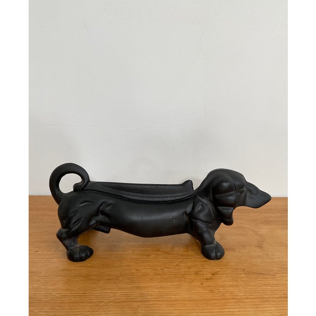 Vintage Cast Iron Dachshund Boot Scraper For Sale - Image 4 of 11