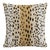 20" Decorative Pillow with Welt in Linen Leopard Caramel For Sale