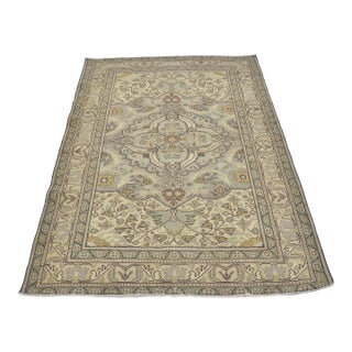 1960s Turkish Floral Handknotted Rug For Sale