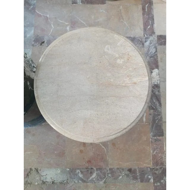 2020s Vintage French Marble Pedestal Side Table For Sale - Image 5 of 5