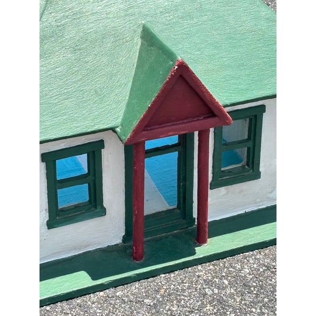 A Model Irish Cottage Charming and very well constructed doll house like cottage model. Likely early 20th C., wood paint...