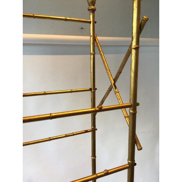 Metal Faux Bamboo Gilt Metal Etagere For Sale - Image 7 of 10