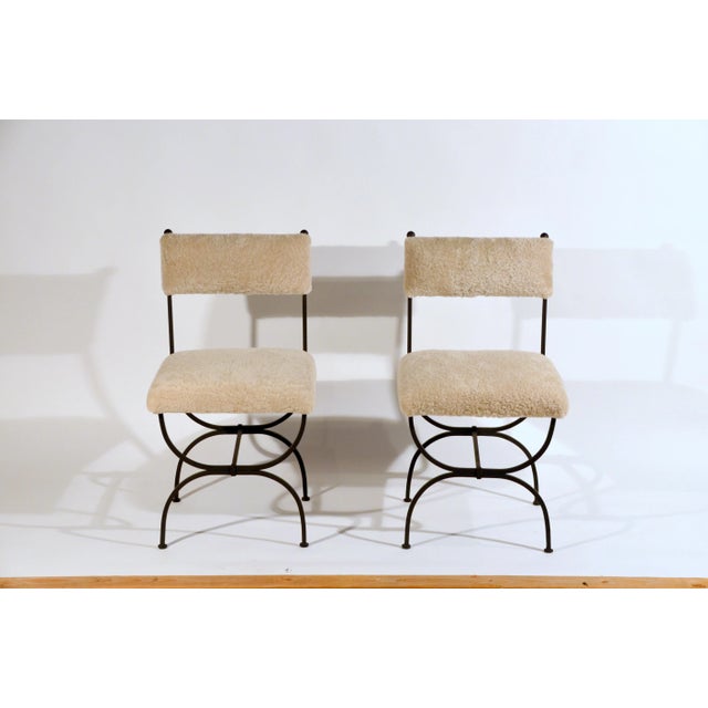 Design Frères "Arcade" Wrought Iron and Shearling Chairs - a Pair For Sale - Image 12 of 12