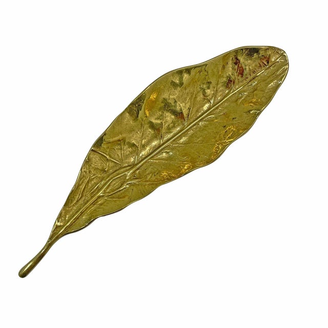 Vintage Brass Tobacco Leaf Dishes - A Pair For Sale In Chicago - Image 6 of 12