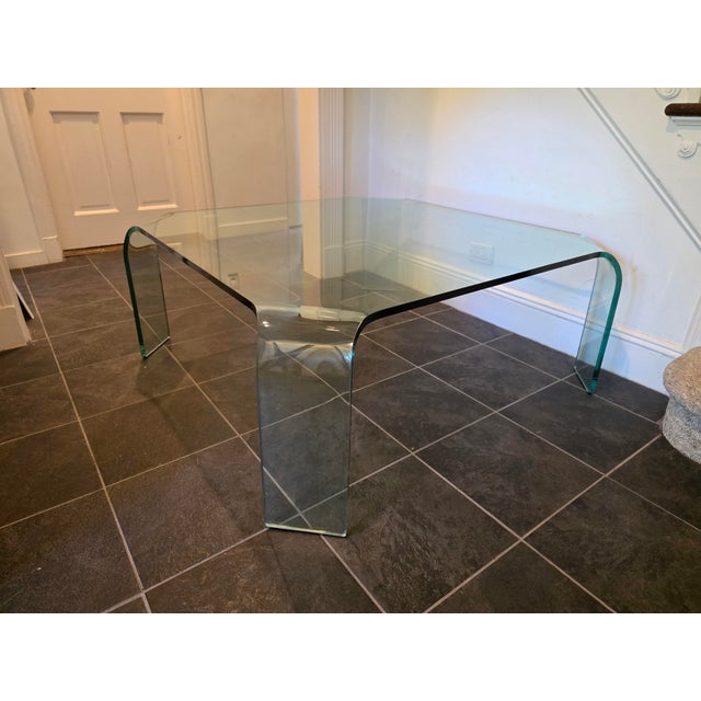 1980s Post Modern Fiam Italia Ragno Glass Coffee Table For Sale - Image 5 of 13
