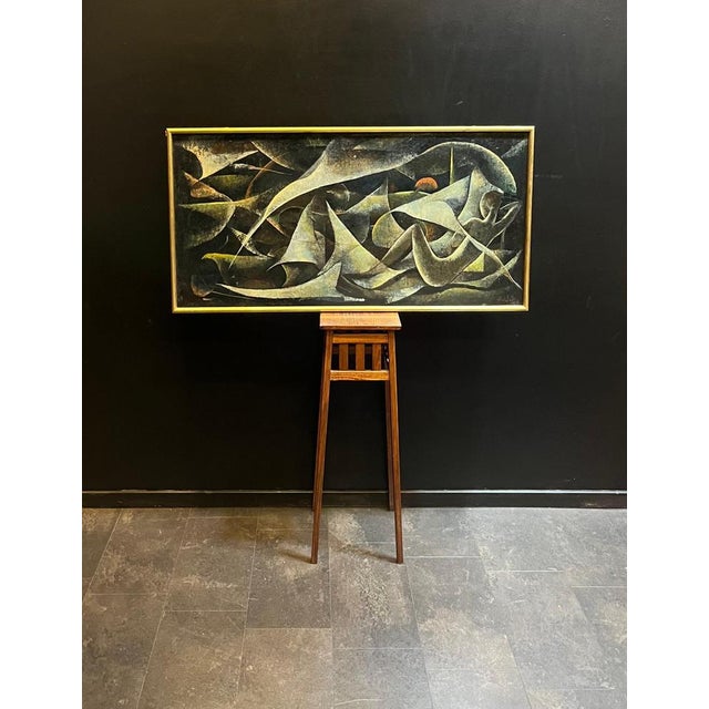 Vivaldo Martini, Abstract Composition No. 3, Oil on Masonite, 1960 For Sale - Image 10 of 12